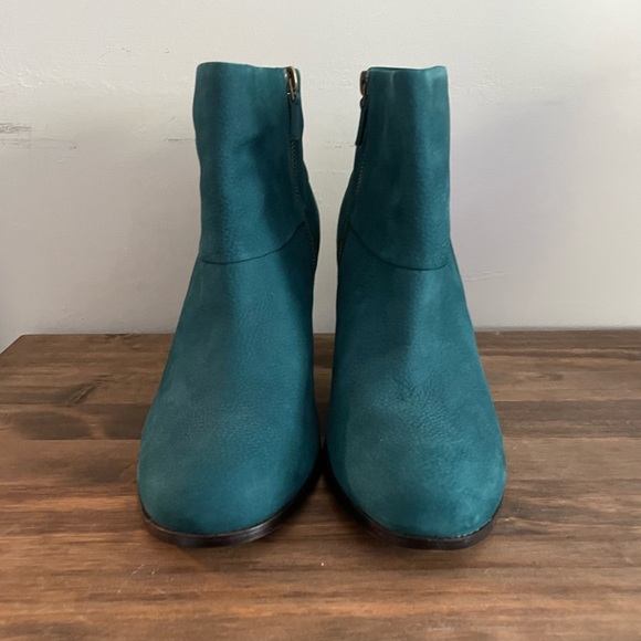 Like-New Cole Haan Suede Heeled Boots, Nike Air, Dark Teal (W 11) - Picture 2 of 11